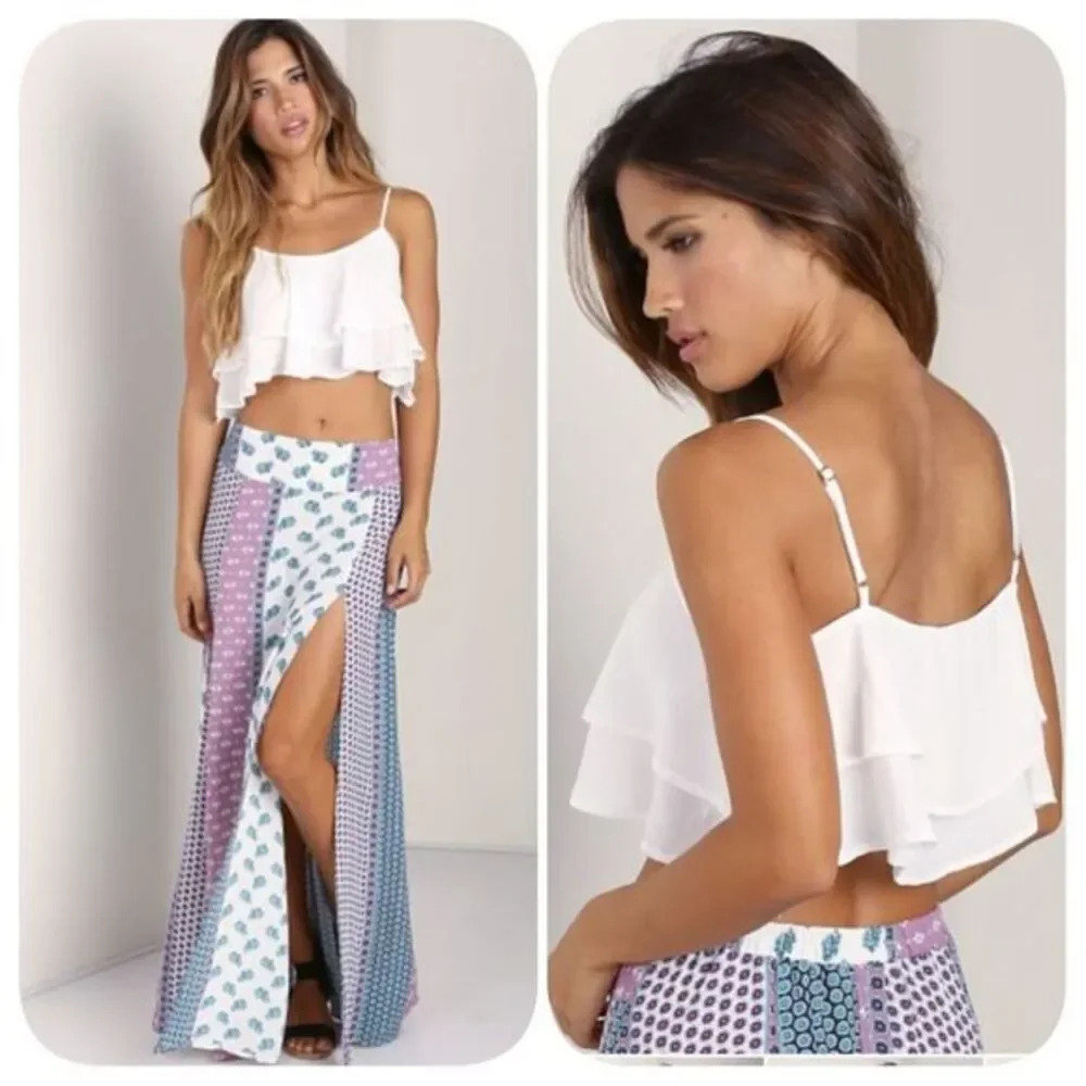 Show Me Your MuMu Lil Miss Crop Top White Crisp XS